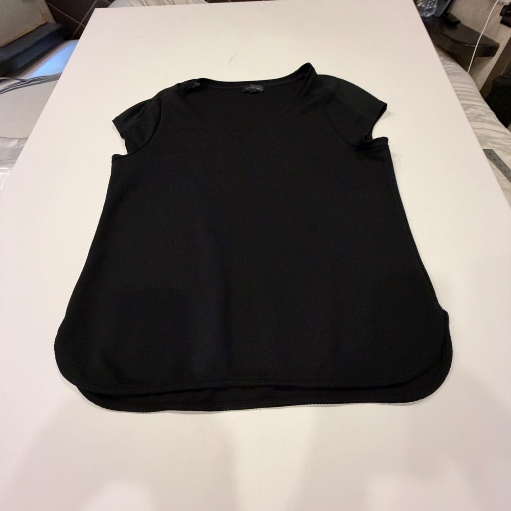 The Limited Women's XL Black Textured Tunic Top Minimalist Quiet Luxury Workwear